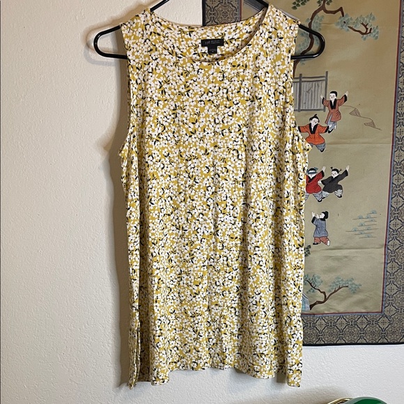 J Jill  Yellow Floral Tank Top - Picture 2 of 5